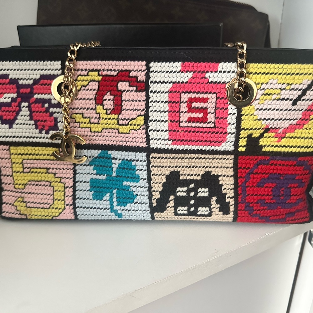 Chanel needlepoint tote
